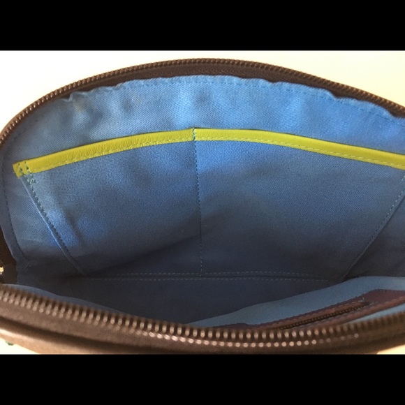 Mywalit Rio BLACK TURQUOISE ZIP TOP Bag CROSSBODY - Picture 7 of 10